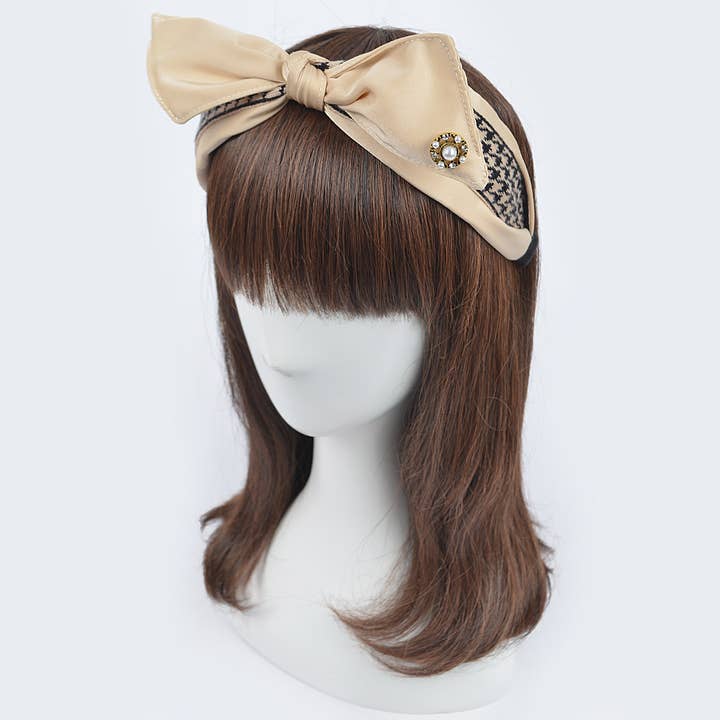 3AM BY H&D ACCESSORIES - Wholesale Fashion Headband - Women's - Mixed Material Bow Headband W/Pearl5