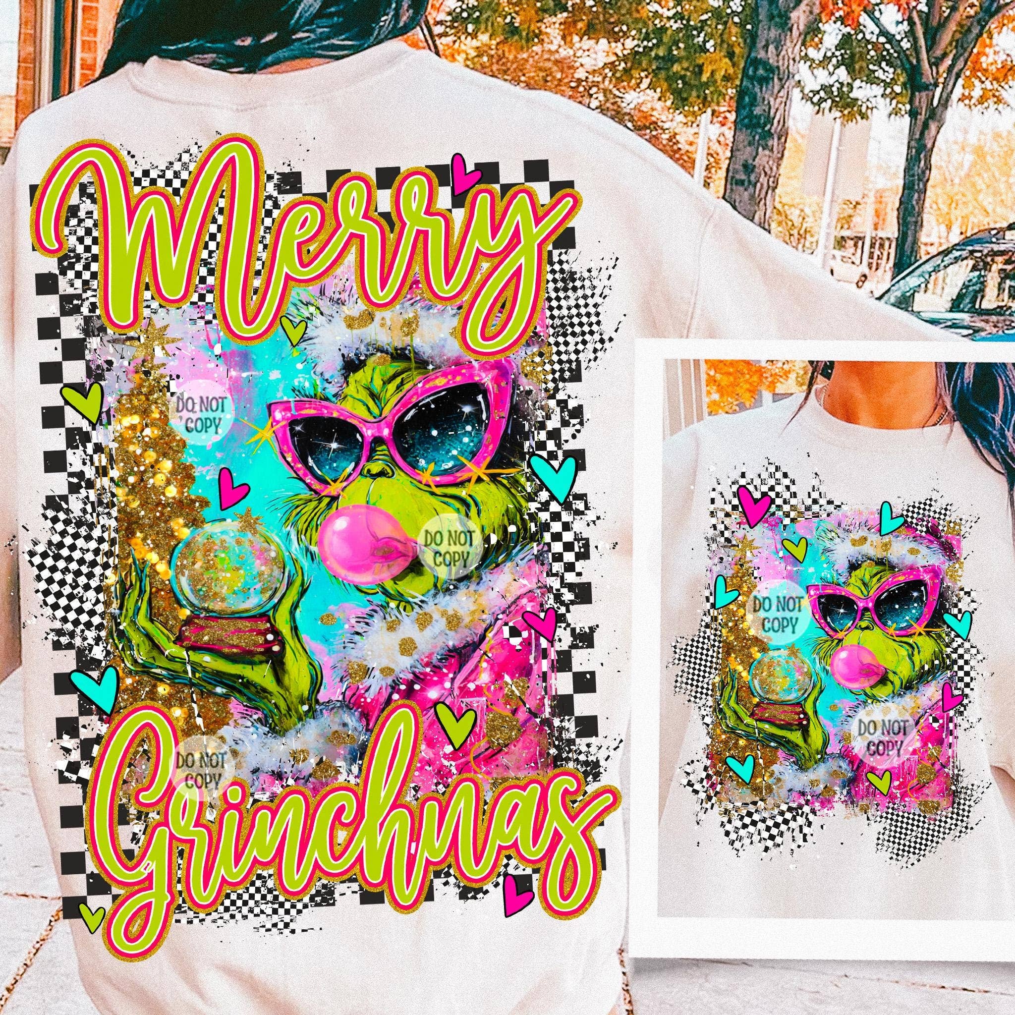 DLT Ecommerce - Wholesale T-Shirt (Graphic) - Women's - Pink Grichmas Christmas Shirt, Funny Christmas Sweatshirt