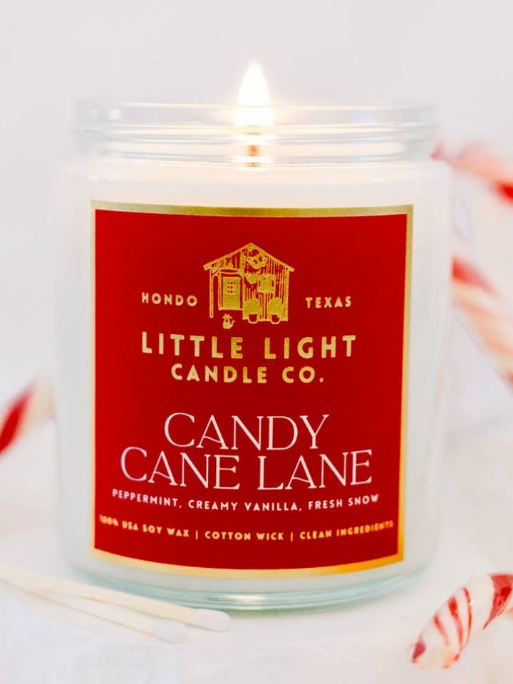 Candy Cane Lane Pot voor wholesale door Little Light Candle Co.