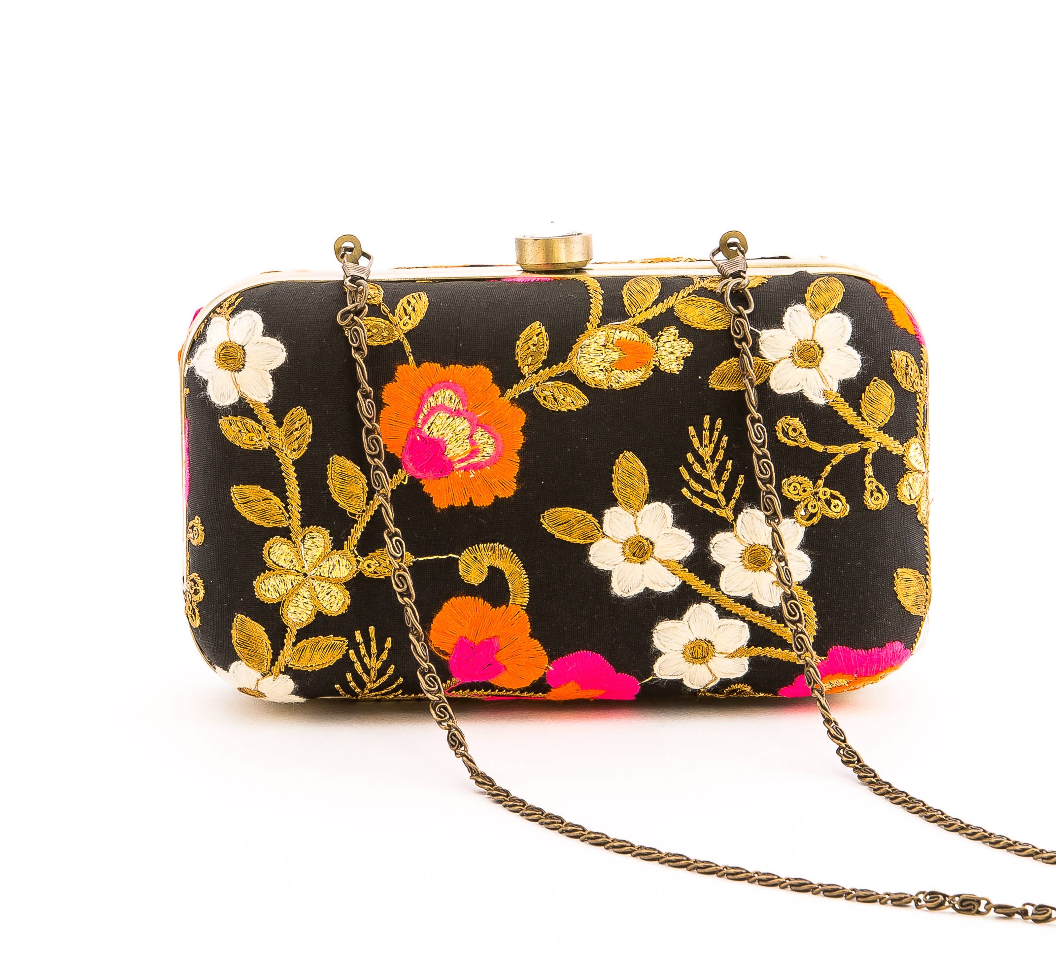 Magazine Clothing - Wholesale Clutch Bag - Women's - Black Floral Silk Clutch 3