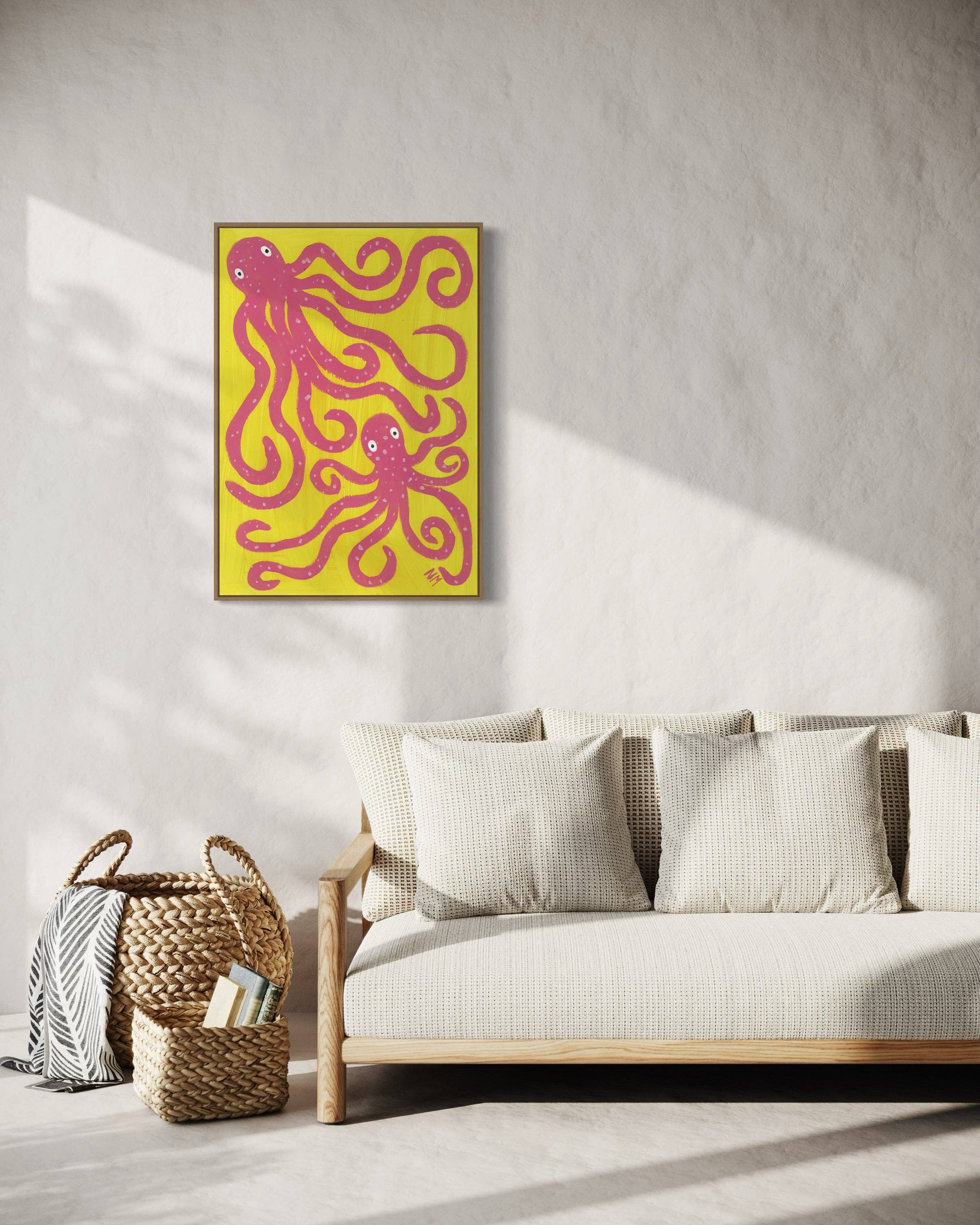 Nancy McKie - Wholesale Art Print - Pink octopus1