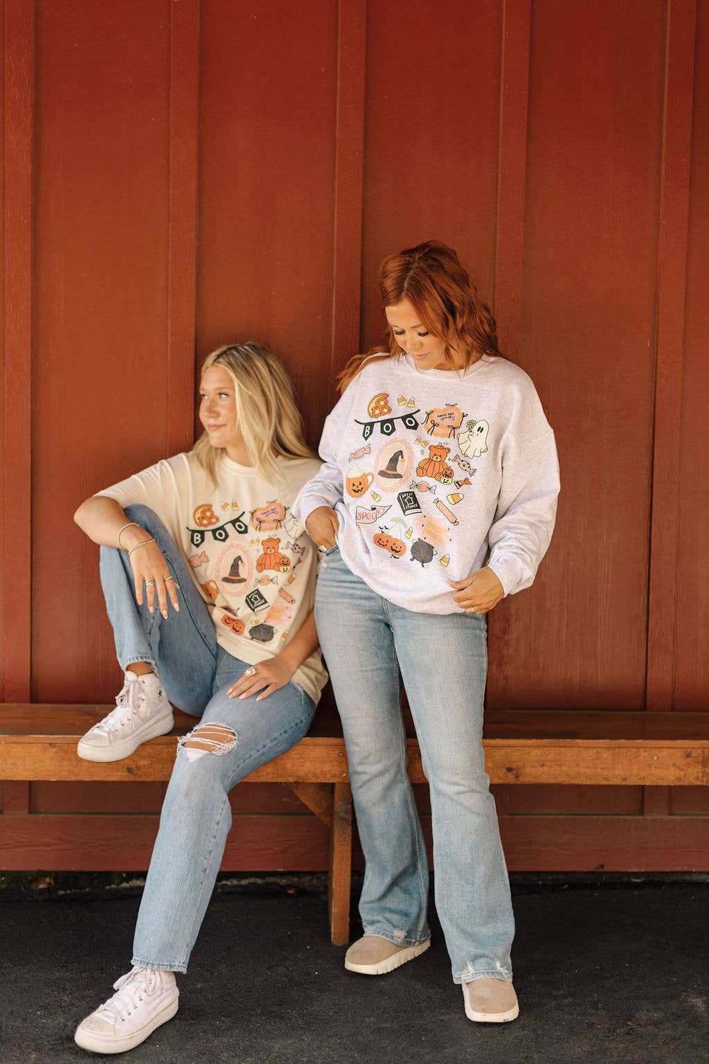 Whitney | Chaudoin Creations - Wholesale Screen Printed T-Shirt - Women's - Boo Halloween Collage Graphic Tee2