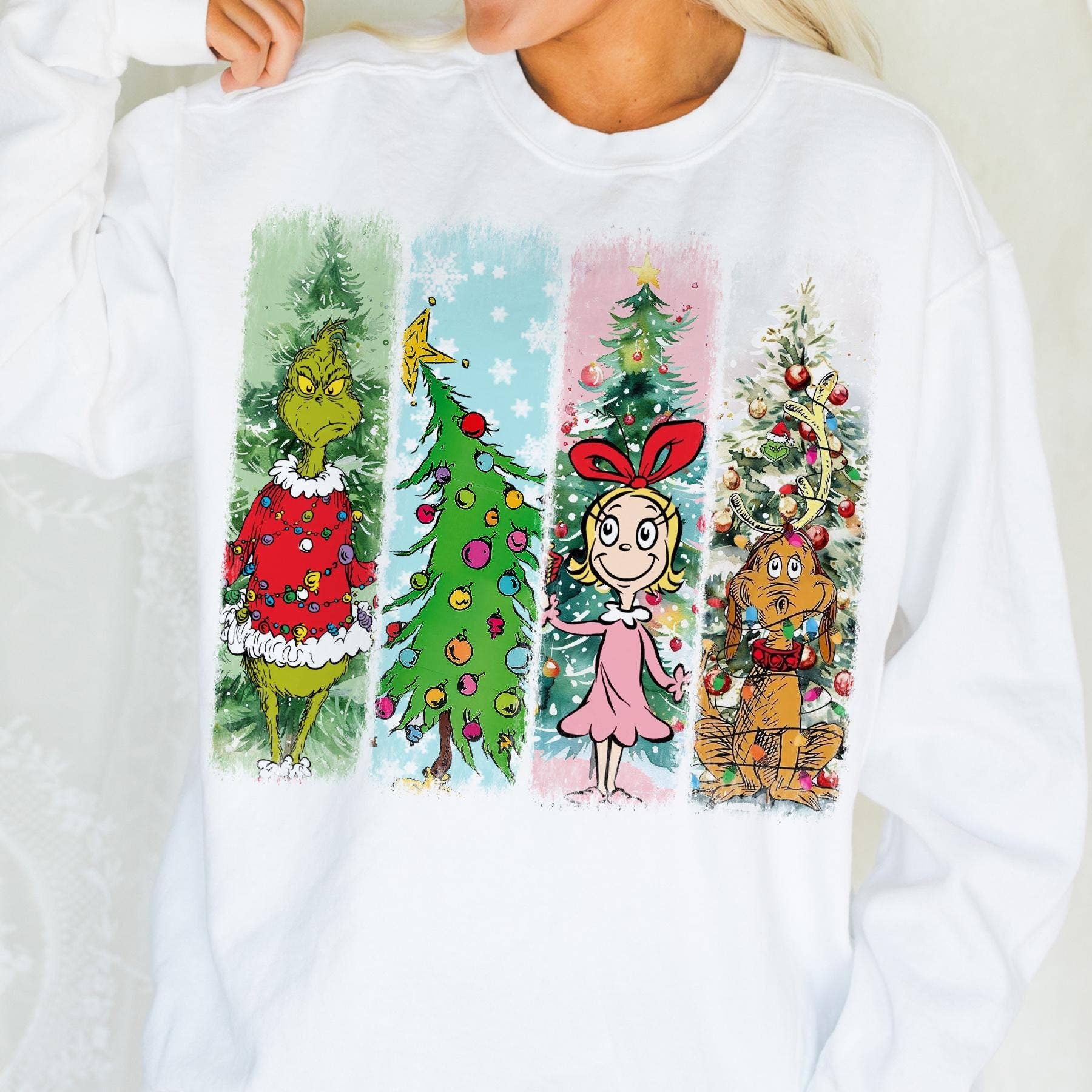 DLT Ecommerce – Engroshandel Grafisk t-shirt - Dame – Grinchmas juletrøje, sød julefilm sweatshirt3