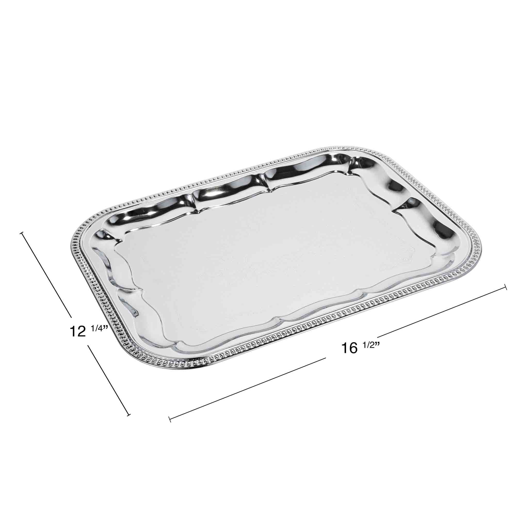 Portofino International Trading, USA - Wholesale Serving Tray - Banquet Metal Serving Tray 16.5" x 12.25"1