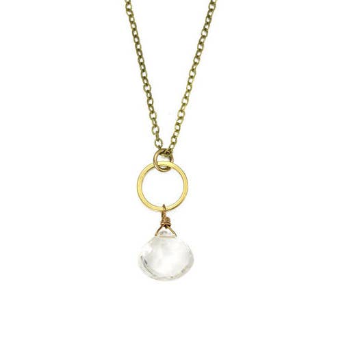 Collier cercle en quartz transparent pour la vente par Edgy Petal Jewelry