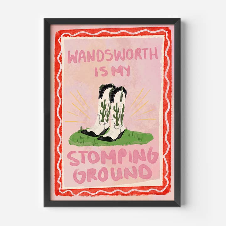 Wandsworth Is My Stomping Ground Print for wholesale by Illustrated by Weezy