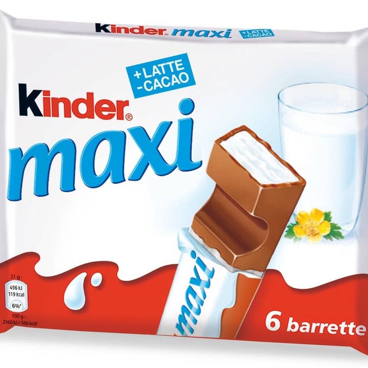 Kinder maxi 6 bars (21gx6bars) for wholesale by Made in eatalia