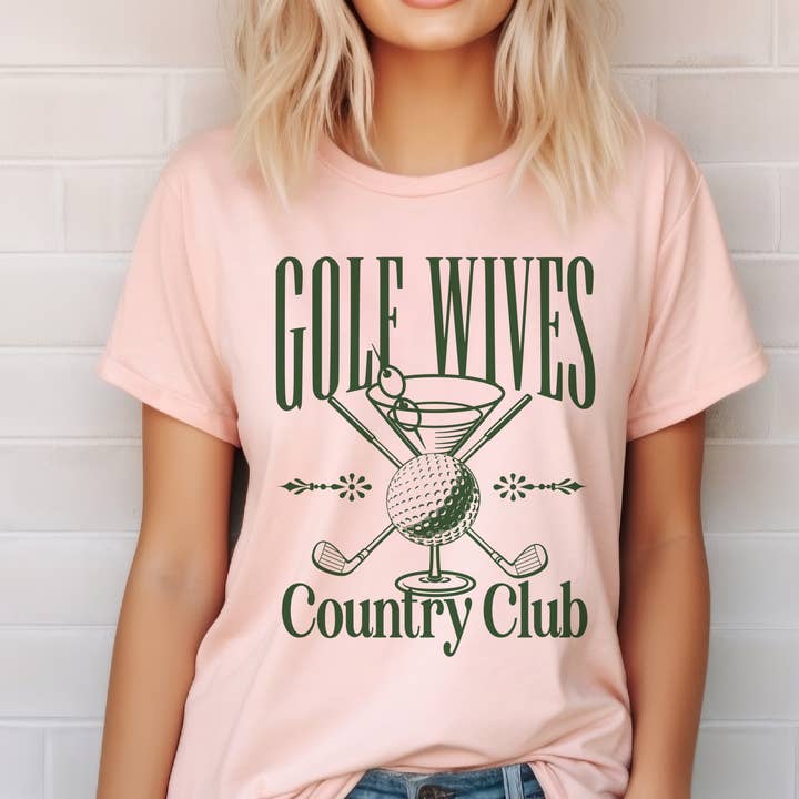Par.tees by Party On! - Wholesale T-Shirt (Graphic) - Women's - Golf Wives Country Club Resort Pro Shop Martini Graphic Tee3