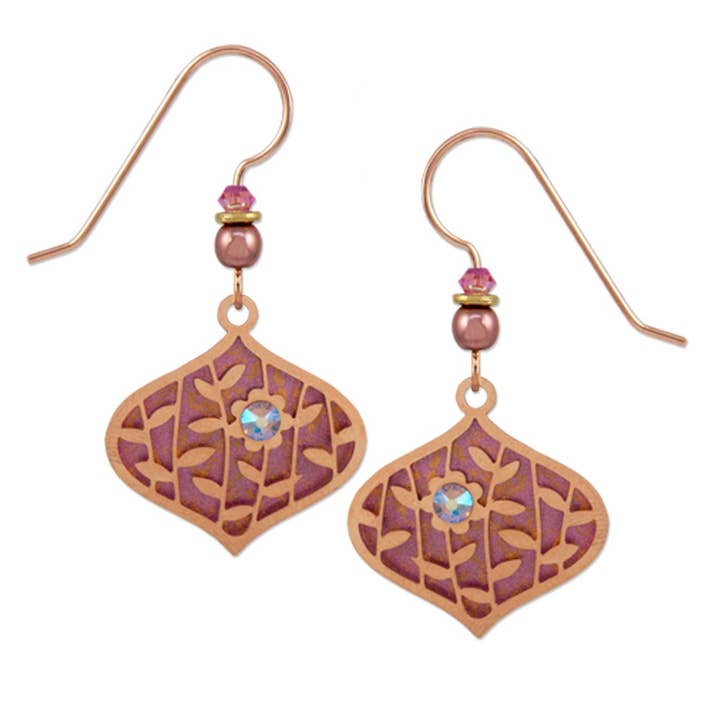 Rg Teardrop In Pinks w/ Flower**DISCONTINUED 2025** for wholesale by Left Hand Studios