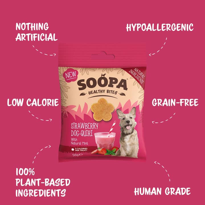 Soopa Europe - Wholesale Pet Treats - Dog - Strawberry Dog-Quiri Dog Treats