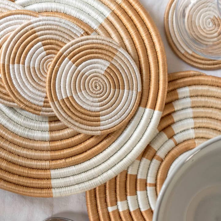 Azizi Life - Wholesale Trivet - Hand Woven Trivets - Staccato- Tea1