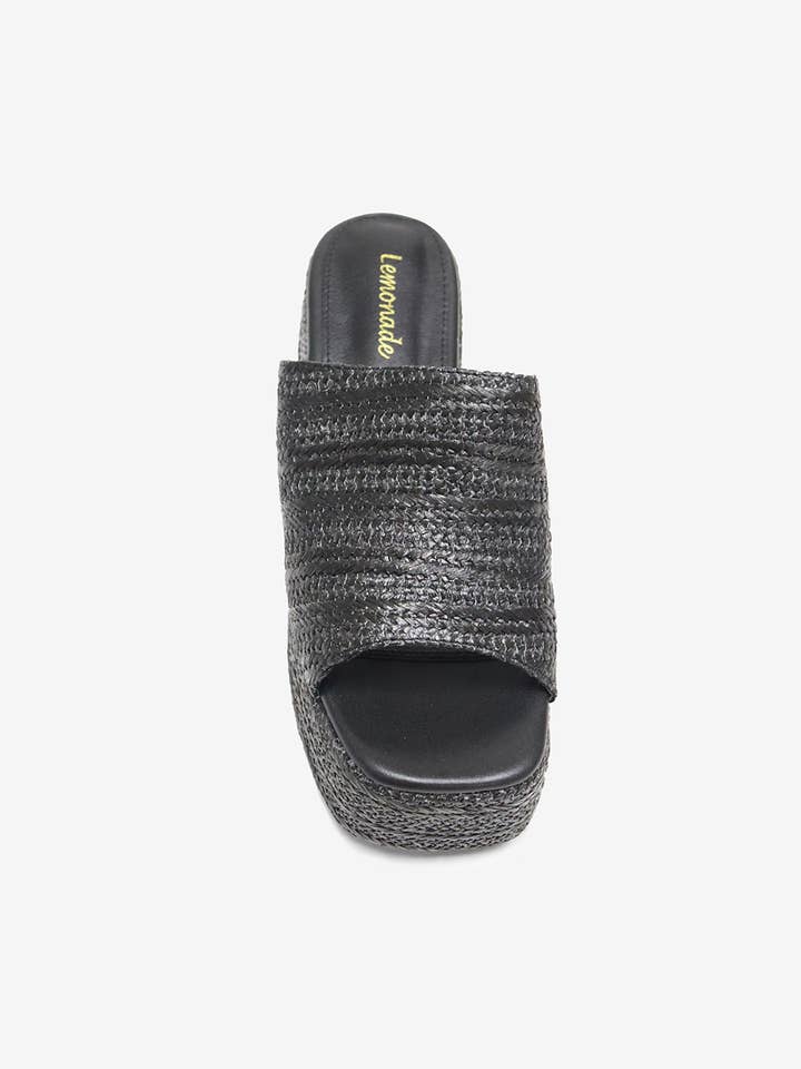 Lemonade Shoes - Wholesale Platform Heels - Women's - MARIE - Raffia Wedge Heel, Chunk Summer Sandal4