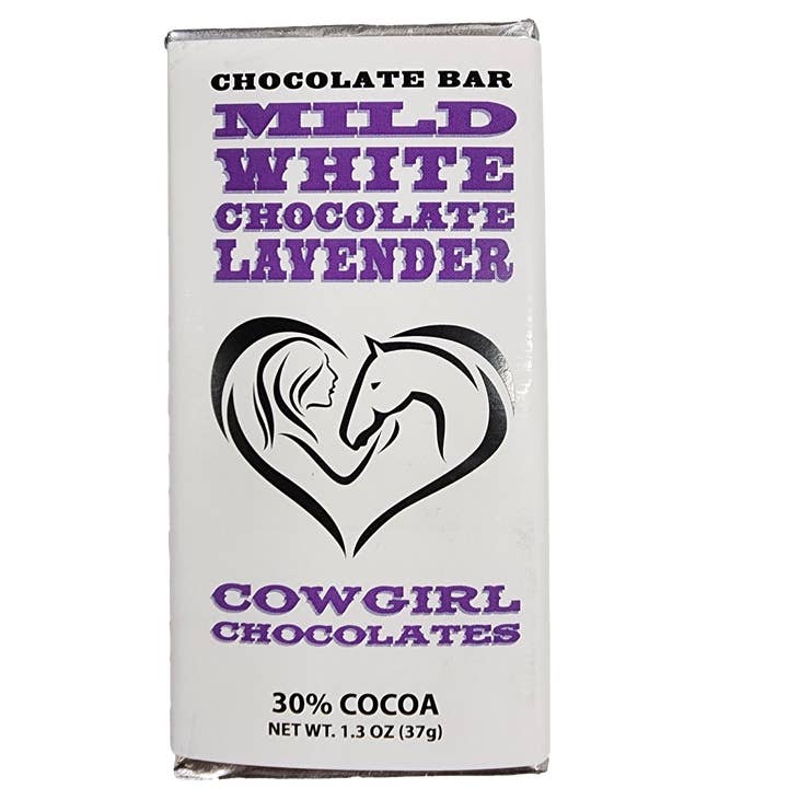 Cowgirl Chocolates - Wholesale Chocolate Bar - White Chocolate Lavender Bar - 1.3oz
