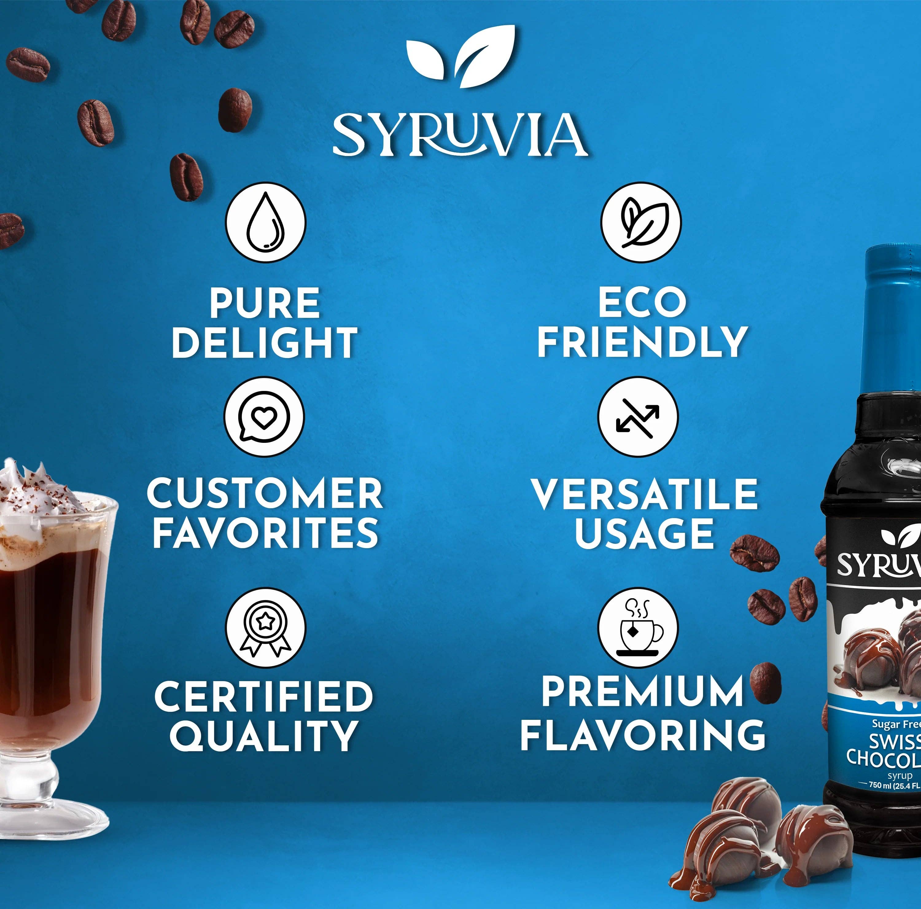 Syruvia - Wholesale Flavored Syrup - Sugar-Free Swiss Chocolate Syrup4