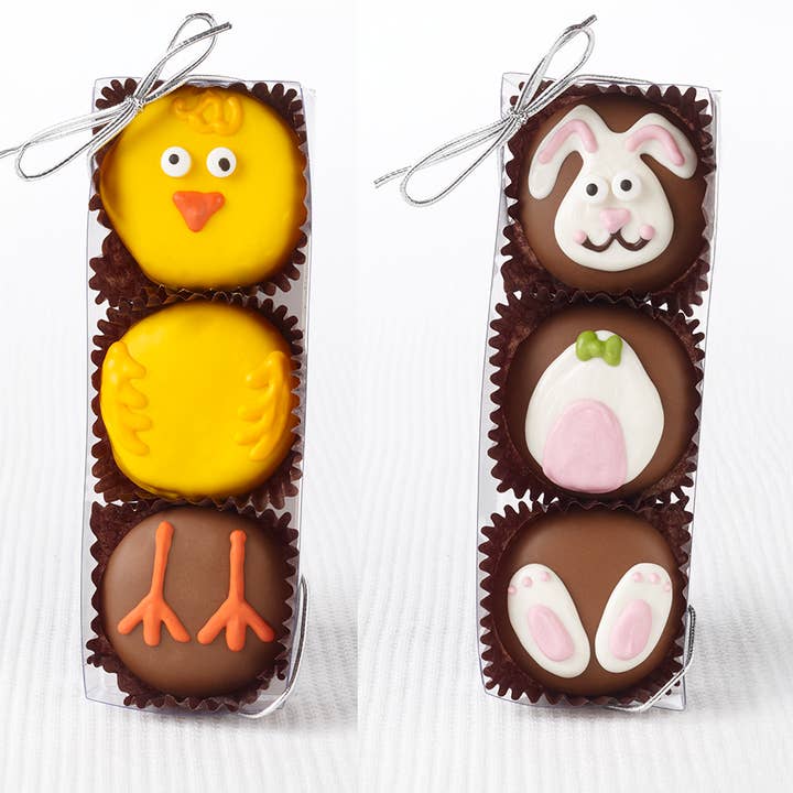 3pc 3oz Chocolate Oreos Combo Chick and Bunny Boxed for wholesale by Sweet Shop USA