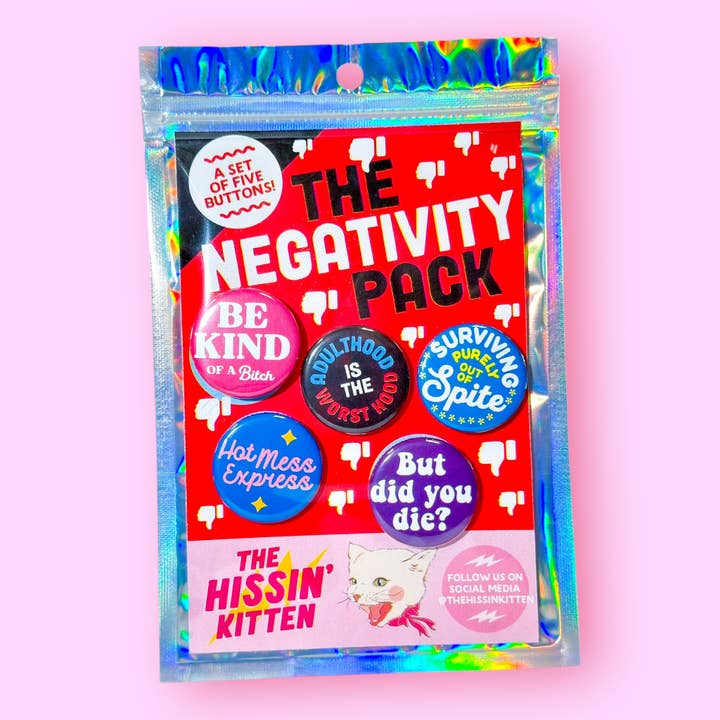 The Negativity Pack (Buttons or Magnets!) for wholesale by The Hissin' Kitten