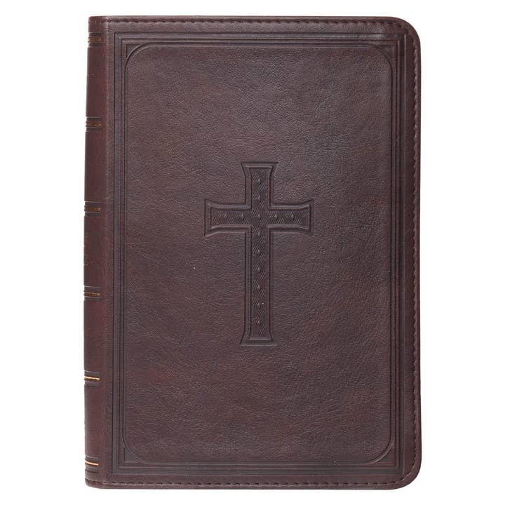 KJV Bible Compact LP Faux Leather, Dark Brown for wholesale by Christian Art Gifts