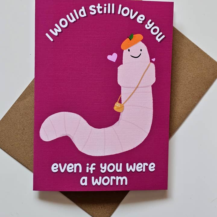 Carte de vœux Worm pour la vente par Art By Kay Rae