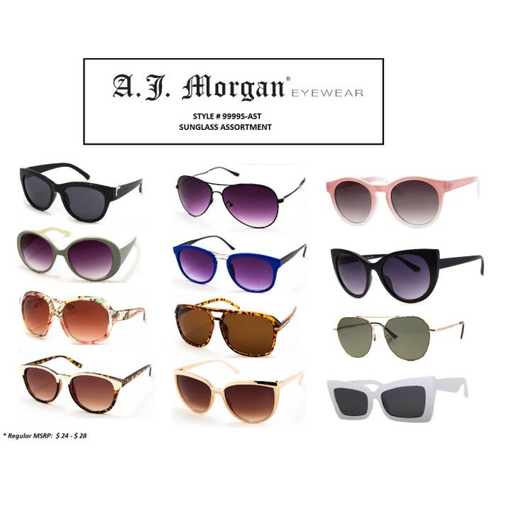 A.J. Morgan - Wholesale Sunglasses - Unisex - Bulk Pack - Assorted Sunglass Promo - 50 pc pack