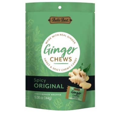 Sunflower Food Company - Wholesale Hard Candy - BALI’S BEST GINGER CHEWS – ORIGINAL (5.08 OZ BAG)