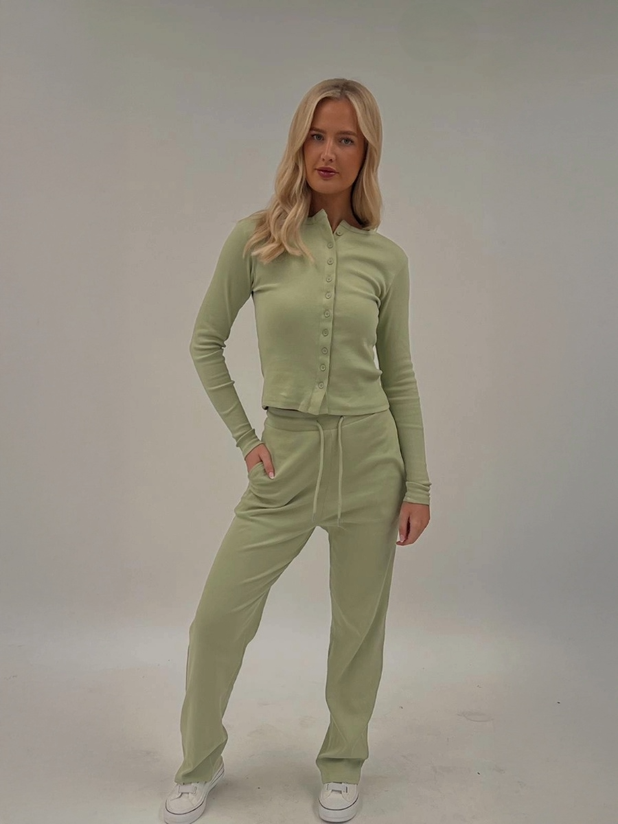 AX Labels - Wholesale Top & Pant Set (NOT Loungewear) - Women's - Ribbed Front Button Detail Top & Wide Leg Trouser Co-ord72