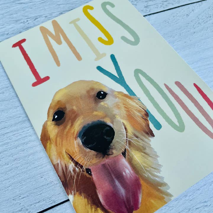 A Quartzy Life – Engroshandel Hverdagshilsen kort – Jeg savner dig Golden Retriever-kort2