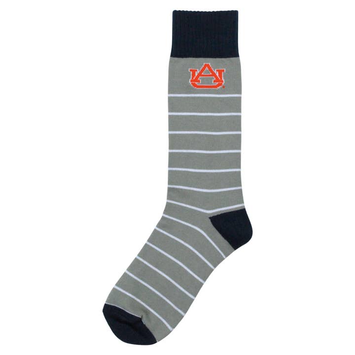 Donegal Bay - Wholesale Socks - Unisex - Auburn Tigers White Stripe Dress Socks