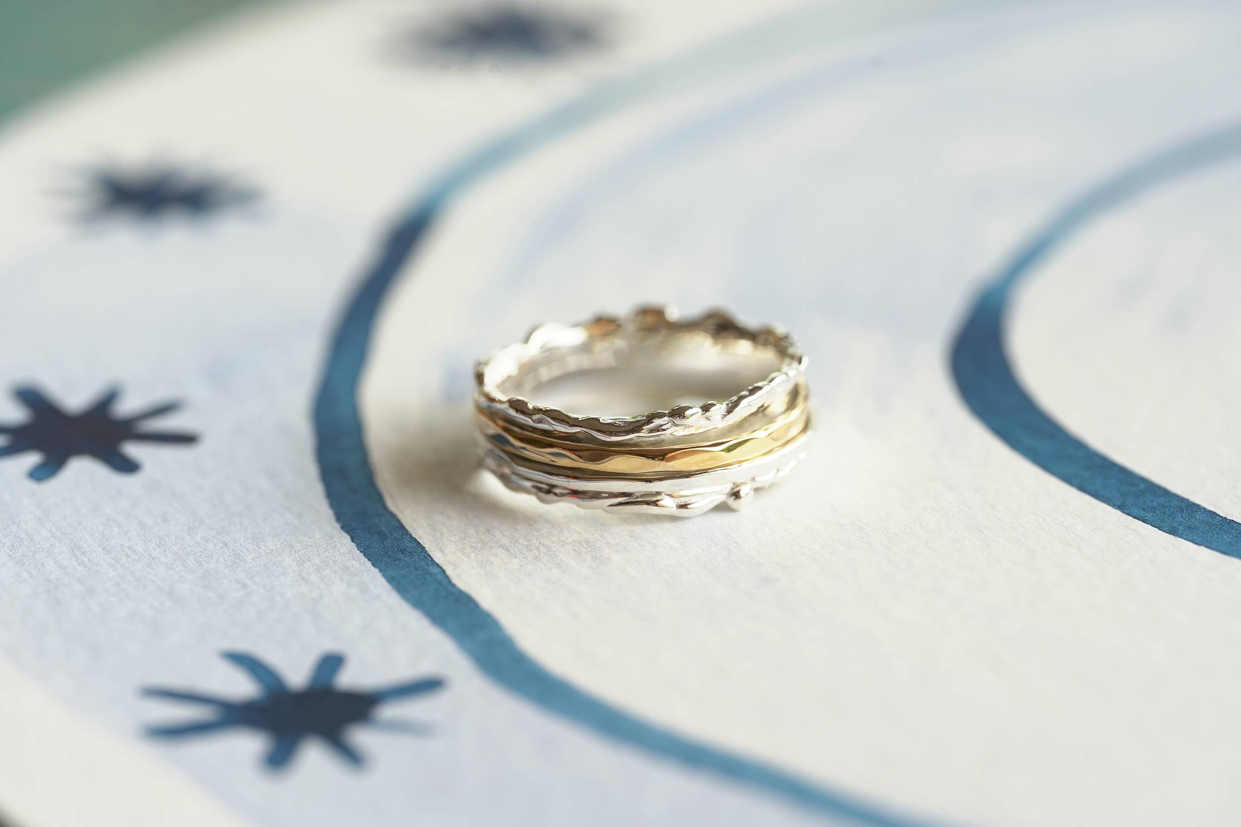 Banyan Jewellery - Wholesale Band/Stacked Ring - Handmade Mixed Metal Dual Spinning Ring7