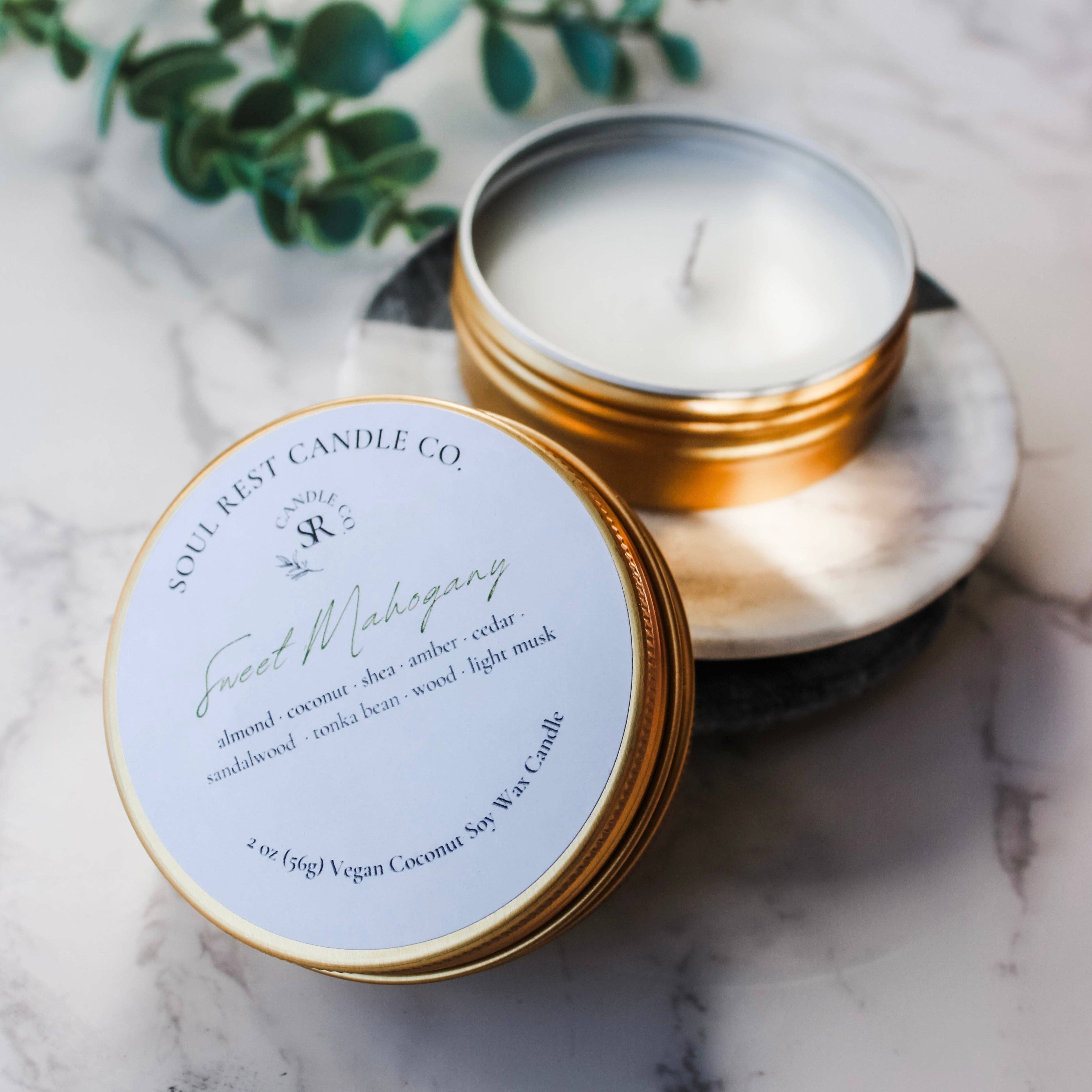 Soul Rest Candle Co. - Wholesale Travel Candles - Travel Tins 2oz Coconut Soy Wax7