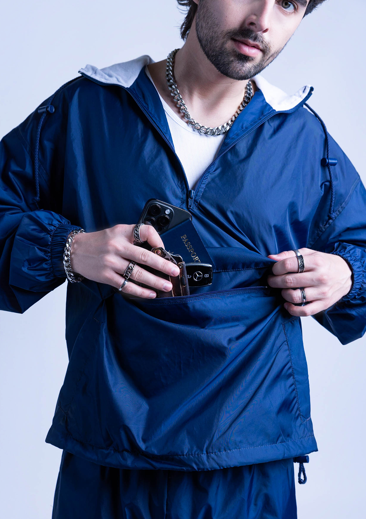 Vos Sports Inc. – wholesale Tracksuit – Men′s – 2300HS Half Zipper Nylon Warm Up Set (Various Colors)7