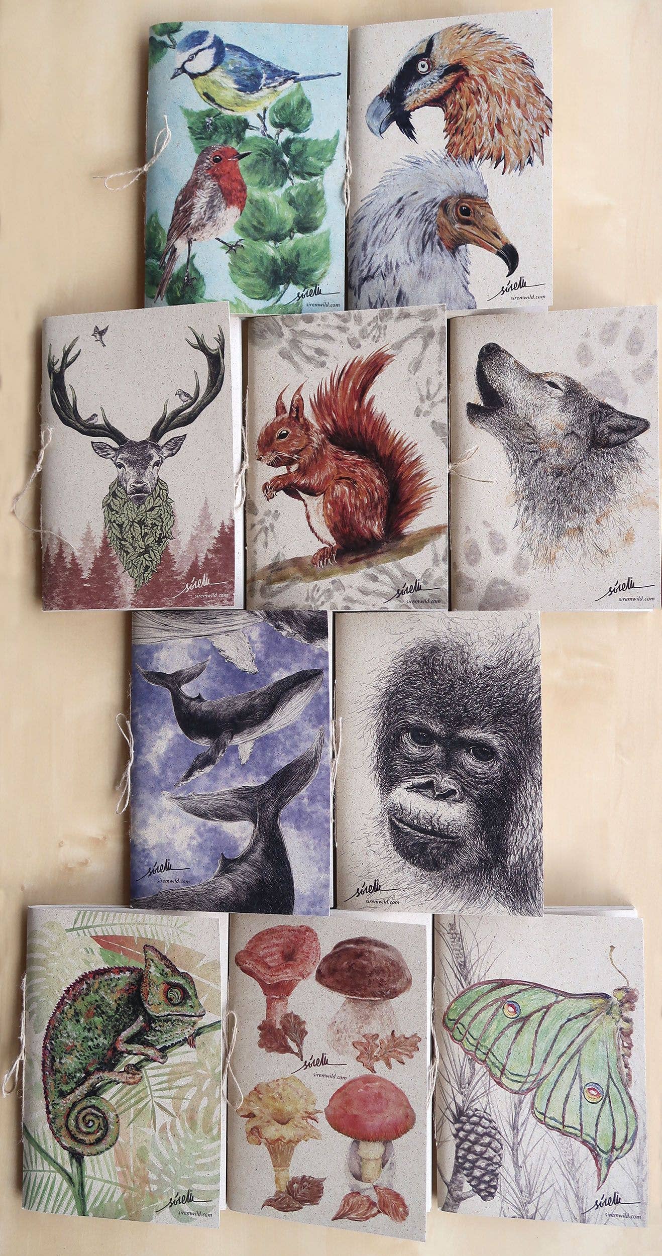 Sirem Wild - Wholesale Notebook - Grass paper notebooks of animals and nature0