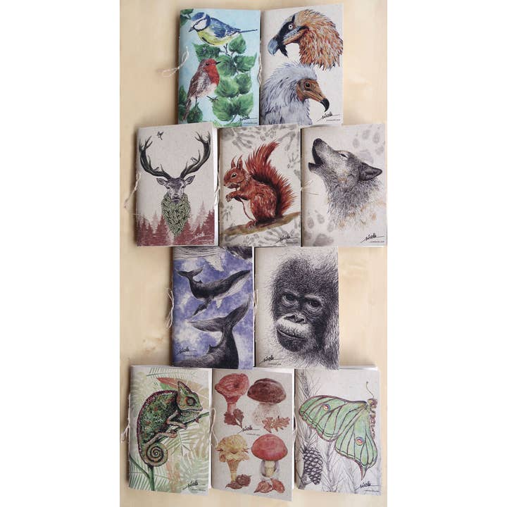 Sirem Wild – Engroshandel Notesbog – Græspapir notesbøger med dyr og naturmotiver
