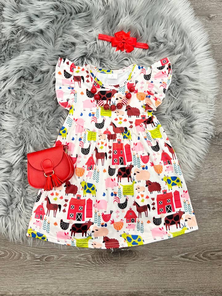 Robe Farm Friends pour la vente par Two Cute Boutique LLC