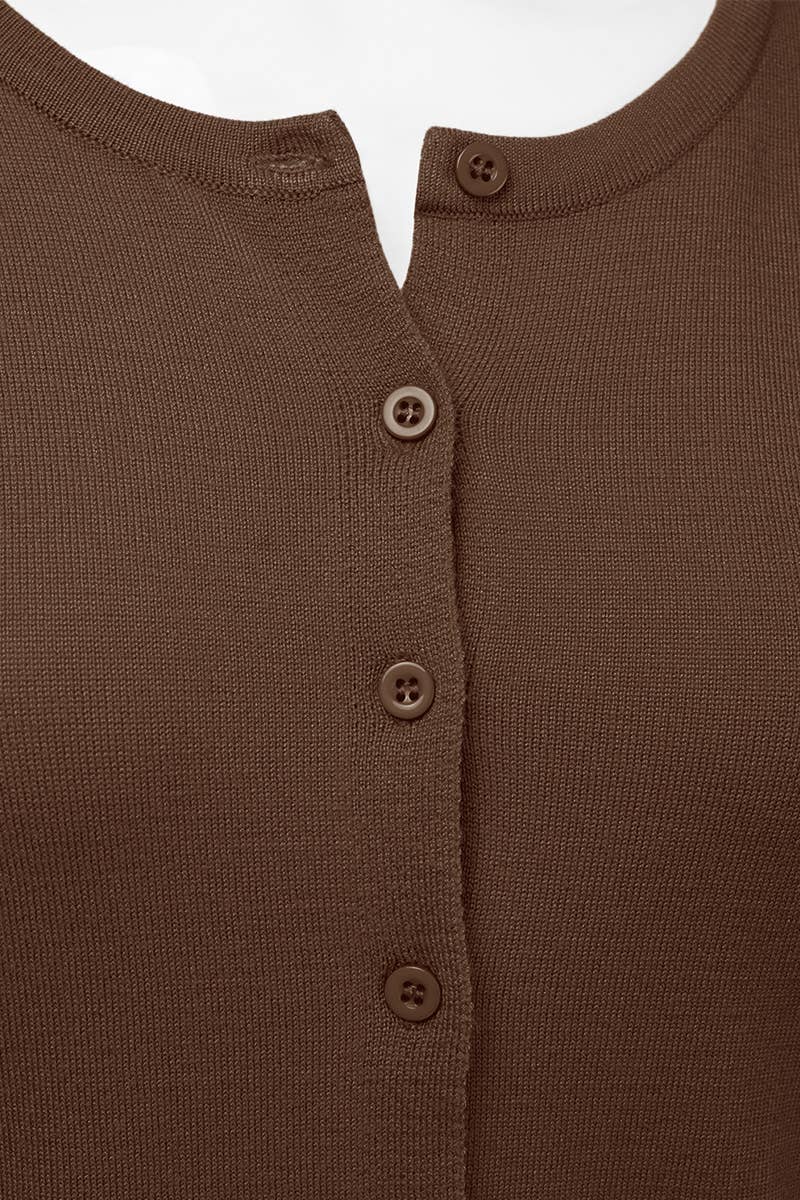 NINEXIS - Vente Cardigan – femme - AWOCAL310_Chandail à manches longues en tricot doux boutonné10