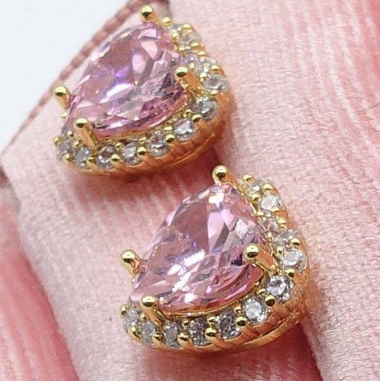 Daemon srls - Wholesale Stud/Post Earrings - DIANA ~Orecchini a bottone con cubic zirconia a forma di cuore14