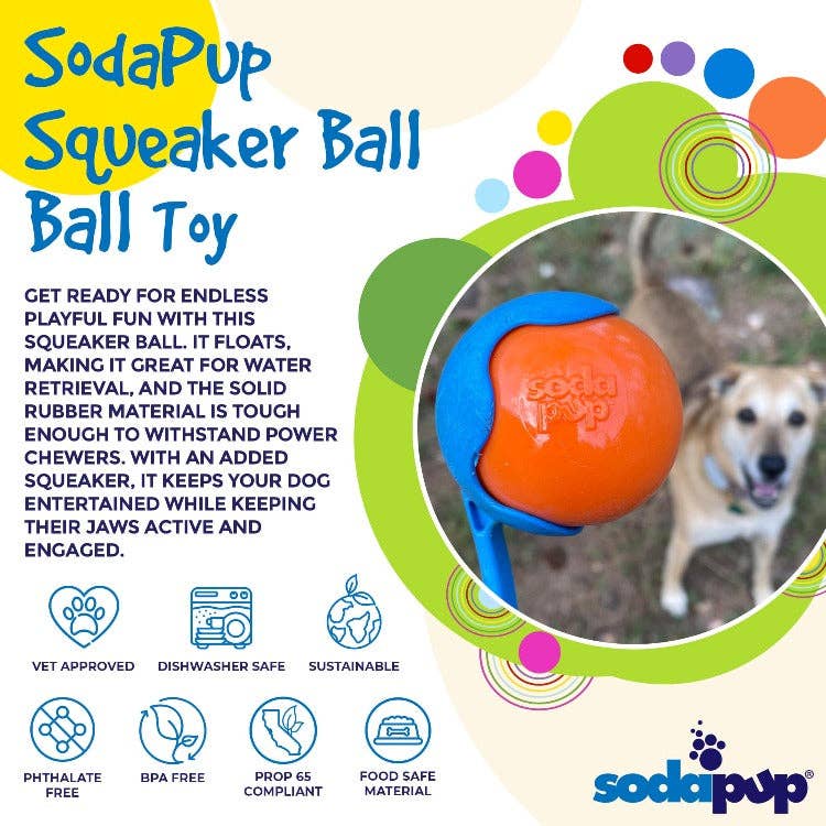 SodaPup Dog Toys - Wholesale Pet Chew Toy - Dog - Squeak Ball Ultra Durable PUP-X Squeaking, Chewing, Floating & Retrieving Ball13