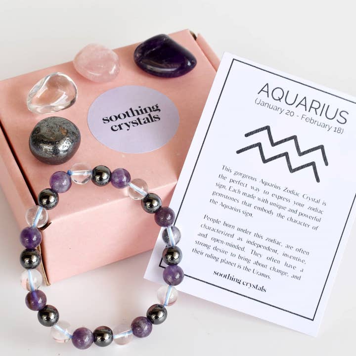 Soothing Crystals – Großhandel Spiritueller Stein/Kristall – Getrommeltes Kristallset | WASSERMANN | Steine Geschenk | Sternzeichen-Set12