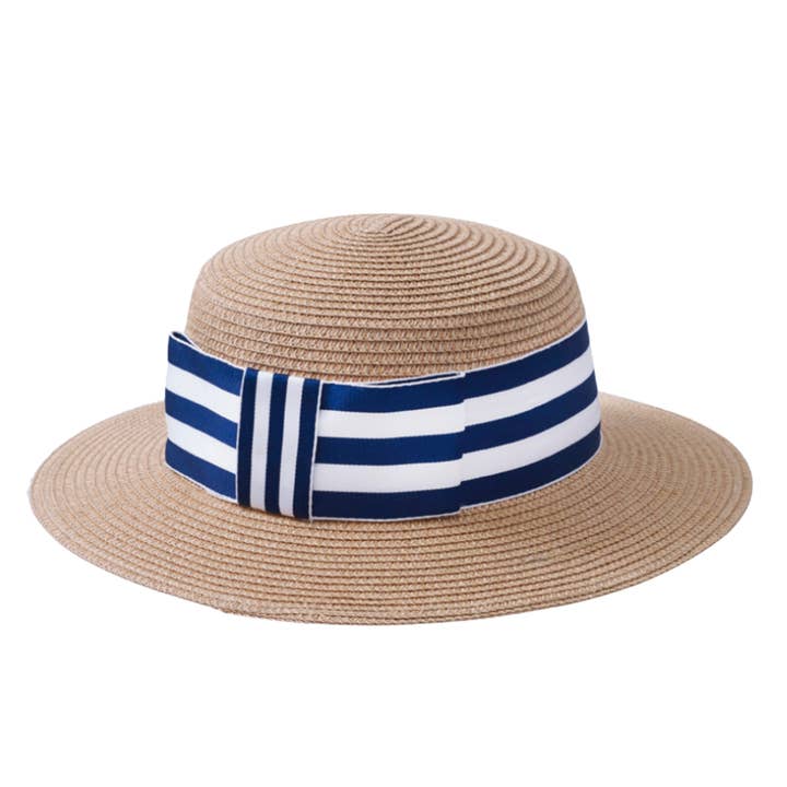 Canotier à rayures Backbow pour la vente par Toucan Hat Company/ Carole Amper