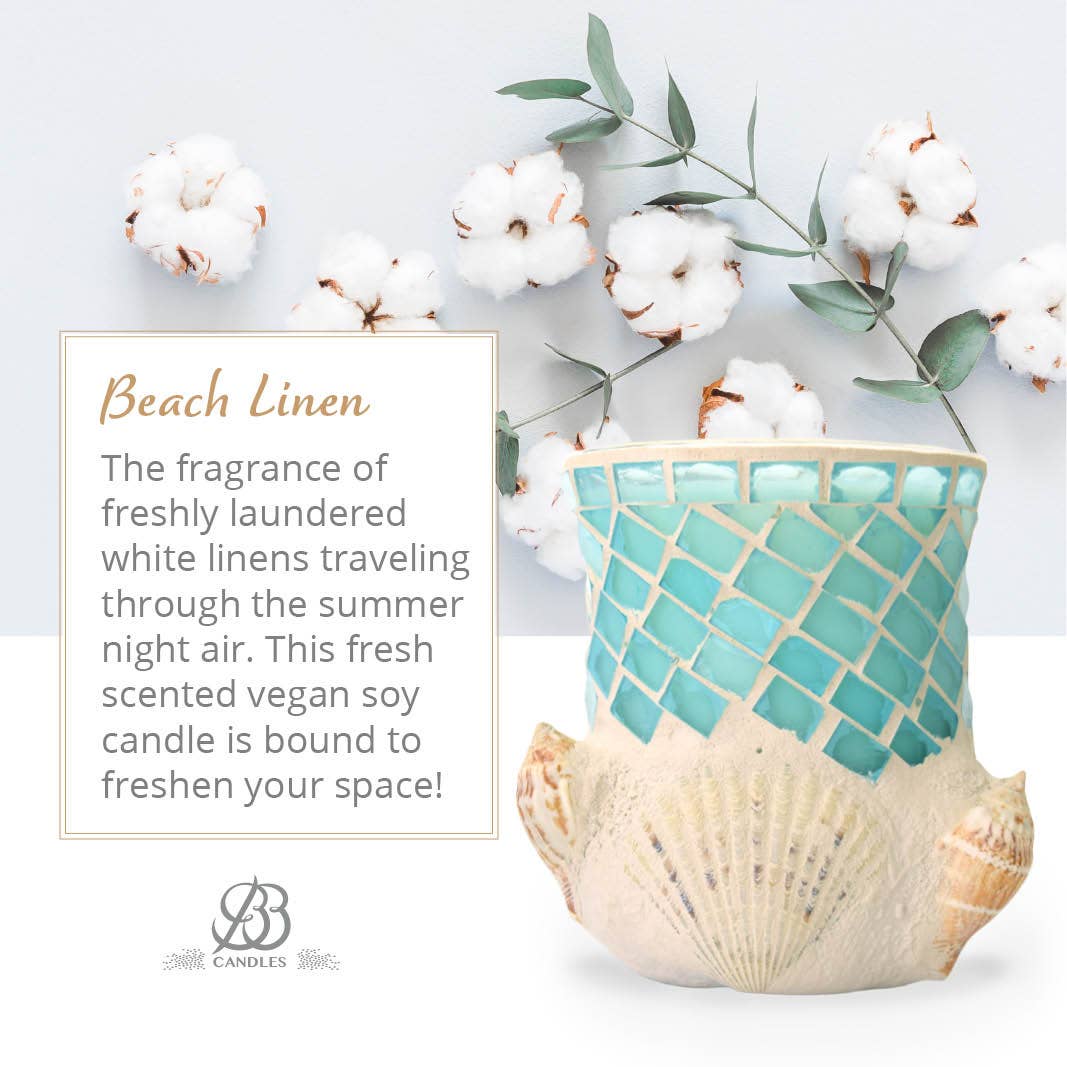 REMOVED BRAND - Wholesale Jar/Filled Candle - Shoreline - Beach Linen - 13 oz. Hand Poured Coastal Candle3
