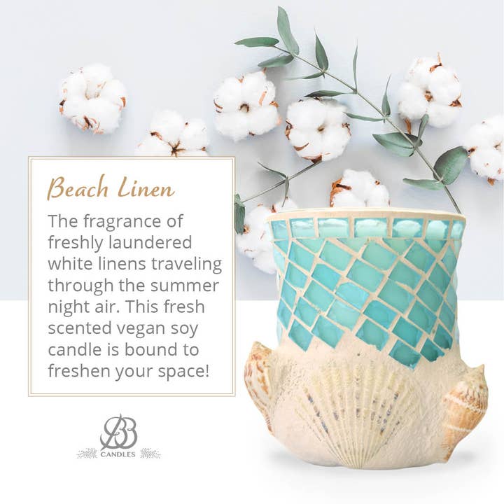 REMOVED BRAND - Wholesale Jar/Filled Candle - Shoreline - Beach Linen - 13 oz. Hand Poured Coastal Candle3