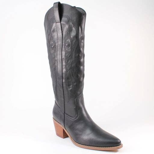 Mars Sky Shoes Wholesale - Wholesale Cowboy Boots - Women's - Arider Girl BRANDY Block Heel Embroidered Knee High Boots