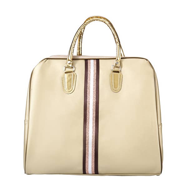 Nima Accessories Inc - Wholesale Weekender Bag - Women's - Middle Stripe Faux Leather Duffle Bag Weekender Bag Travel1