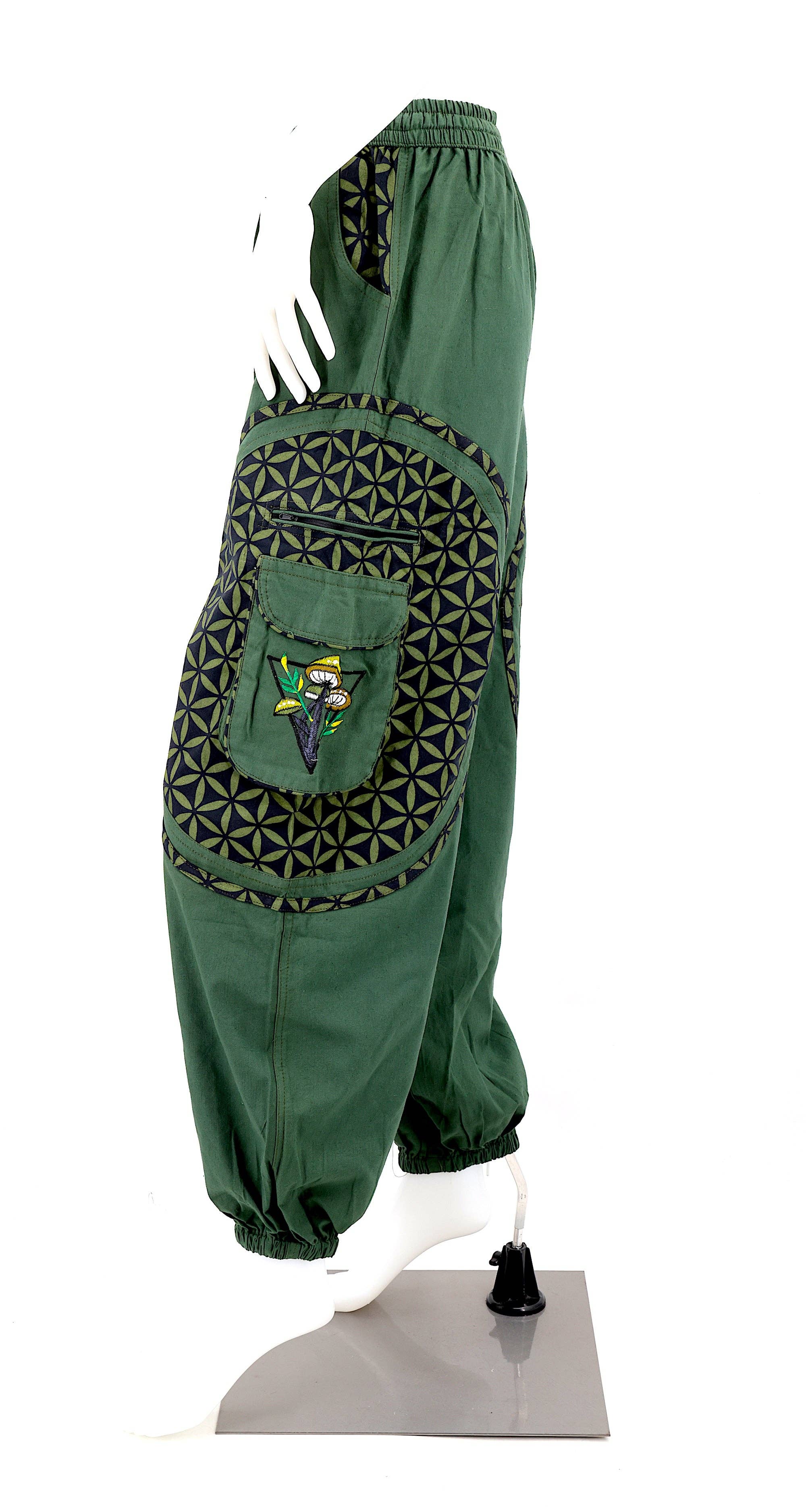 Himalaya Handmade - Wholesale Pants - Women's - Cotton Hippie Handmade Harem Mushroom Embroidered Bohemian Pants16