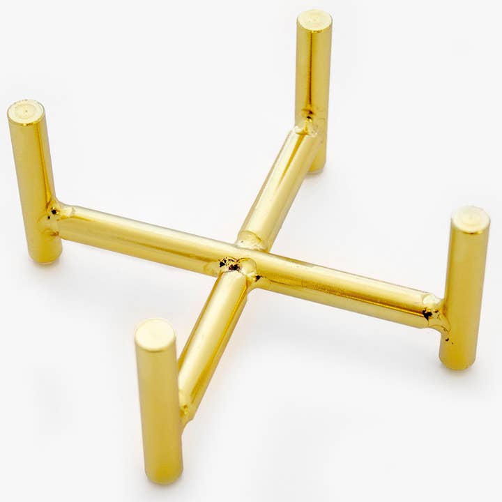 Gold Tone Cast Iron Coaster Holder 5" x 5" for wholesale by CounterArt/Highland Home/Thirstystone