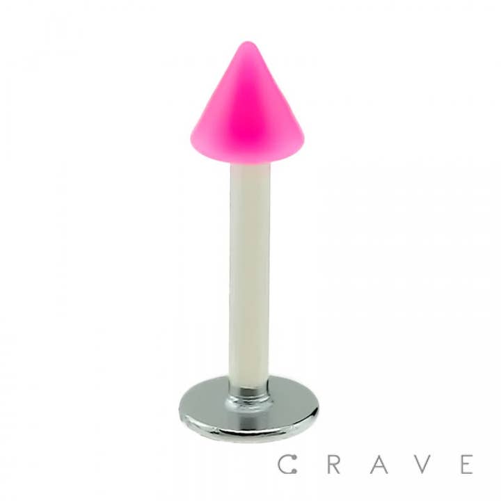 CRAVE - Wholesale Lip Ring - 316L SS LABRET/MONROE WITH SOLID COLOR ACRYLIC SPIKE4
