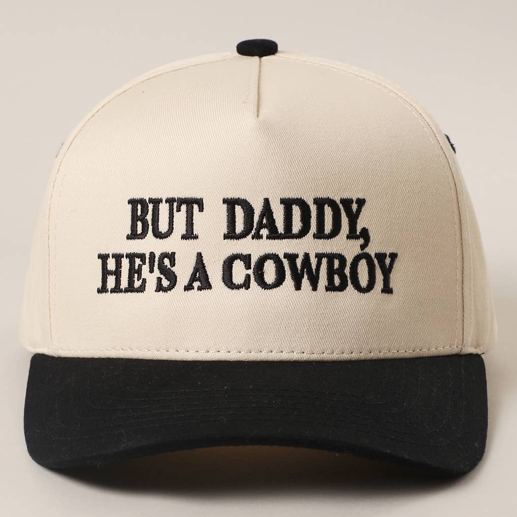 Fashion City – wholesale Truckerkeps – Unisex – MEN PAPPA, HAN ÄR EN COWBOY Broderad Tvåfärgad Truckerkeps1