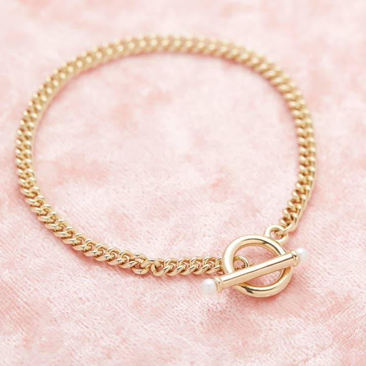 Brook & York - Wholesale Link & Chain Bracelet - Stella Pearl Toggle Chain Bracelet4