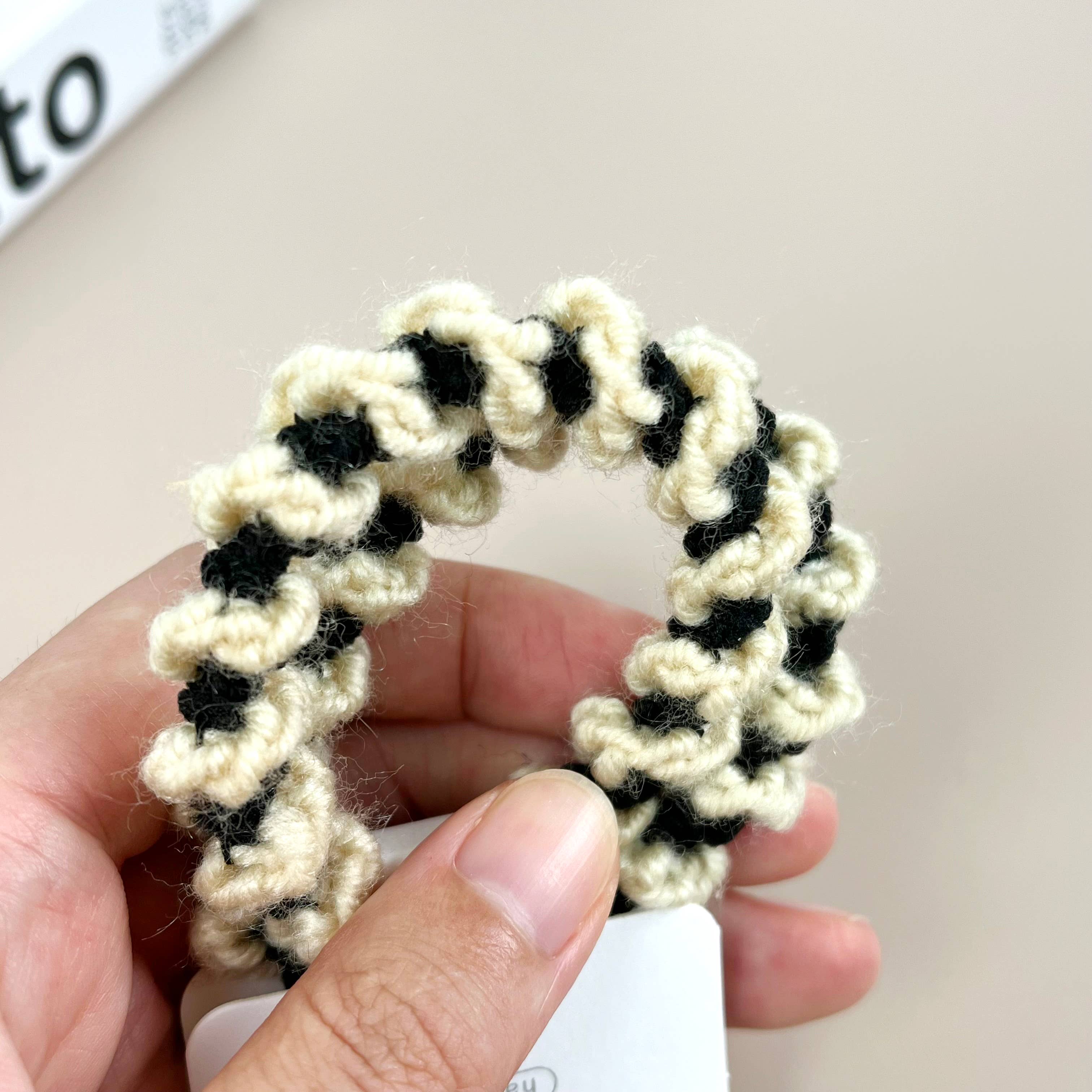 SoapElenGlen – wholesale Hair tie – 2Pcs Set plush two-color wool high elastic hair ties1