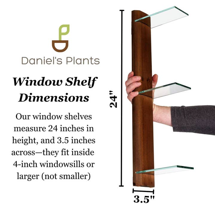 Daniel's Plants - Wholesale Wall Mounted Shelf - Renter-Friendly Window Shelf | Prairie Sand with Tempered Glass3