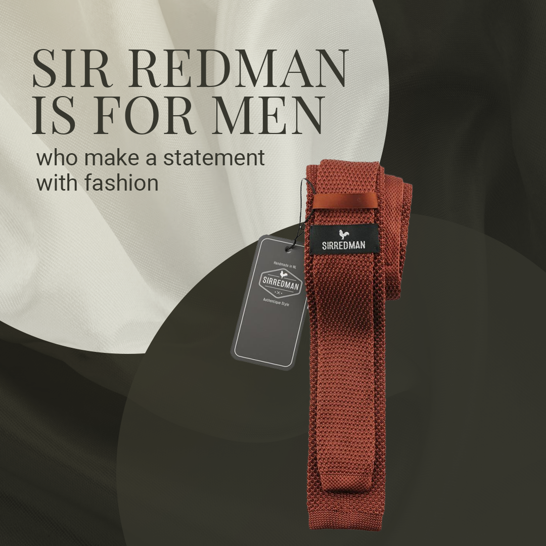 Sir Redman - Wholesale Necktie - Men's - Sir Redman Knitted Tie - Rust brown4